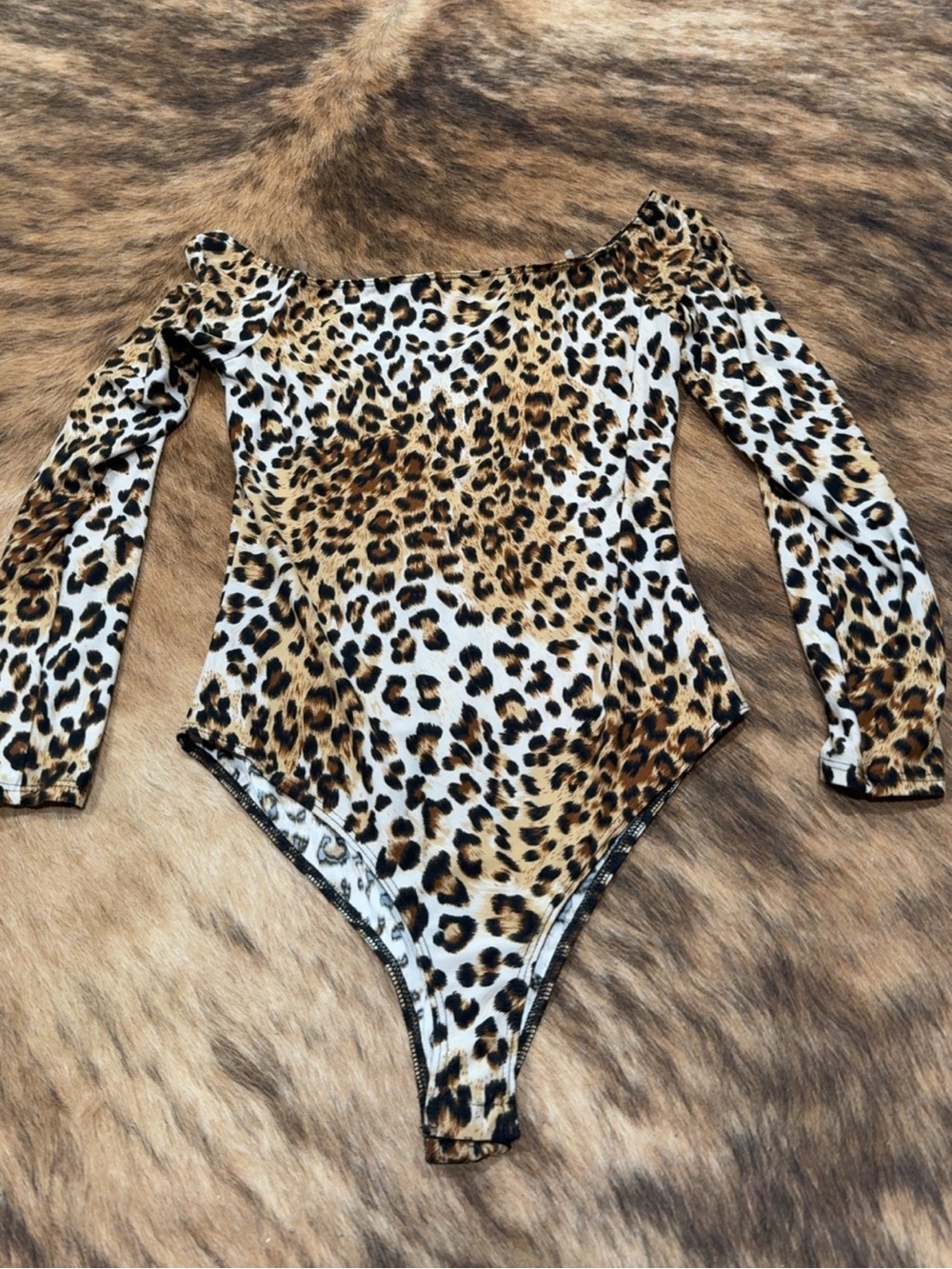 Charlotte Russe Kids Leopard Print Long Sleeve One-Piece - Brown, Black, White